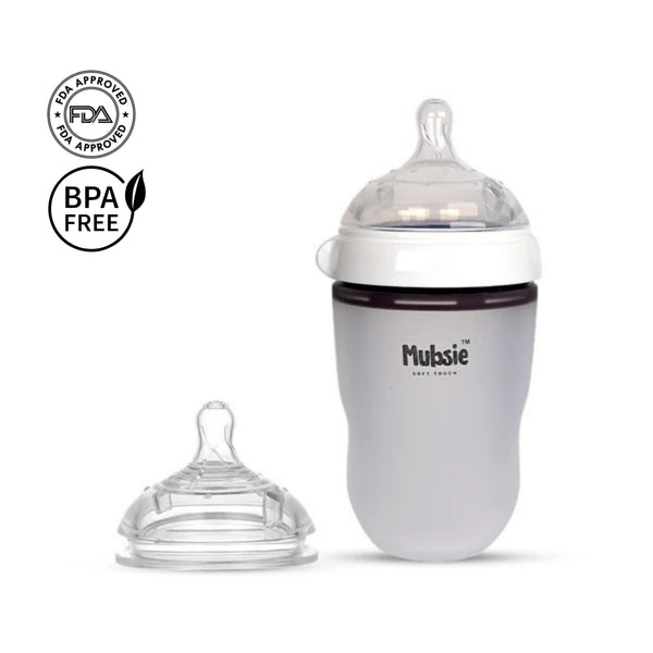 Mubsie Grow Bottle 250ml (Medium Flow) + Additional Fast Flow Nipple