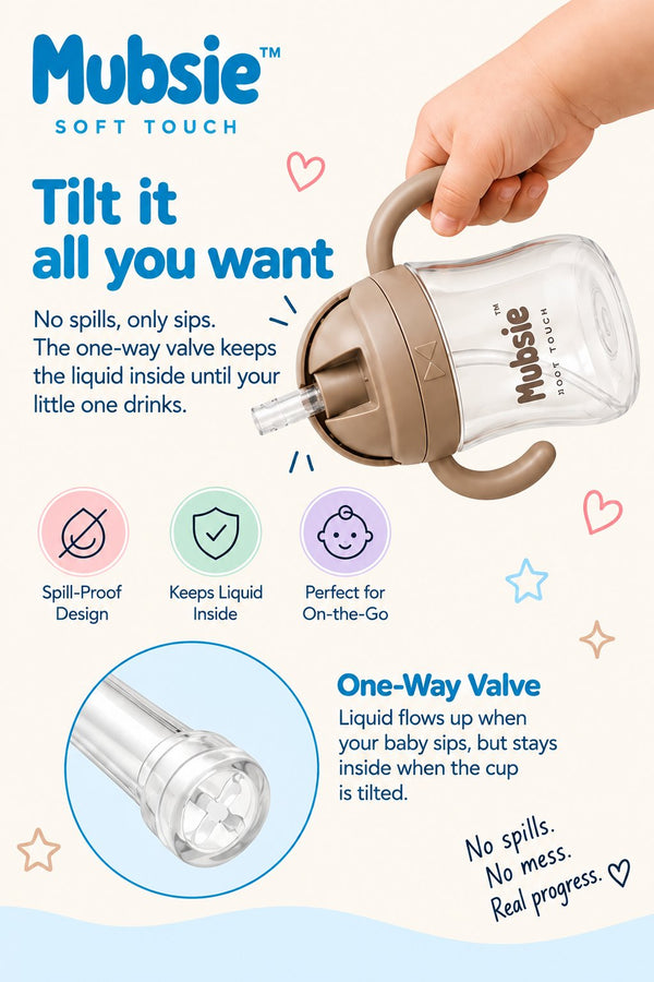 Mubsie Straw Sippy Cup – Leak-Proof Straw Training Cup - Alternate View