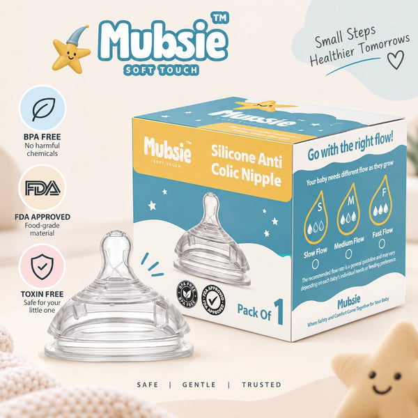Mubsie Anti-Colic Breast-Like Nipples – Pack of 1