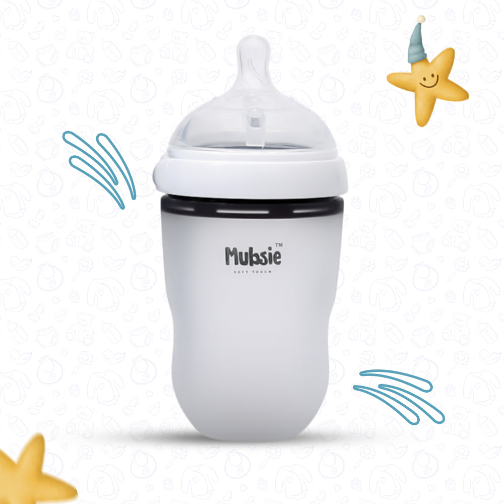 Mubsie™ Silicone Baby Feeding Bottle – BPA-Free, Anti-Colic & Easy to Use -250ml