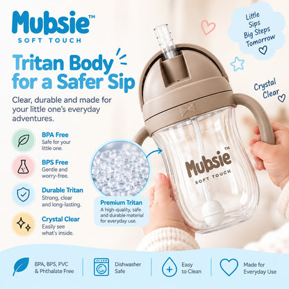 Mubsie Straw Sippy Cup – Leak-Proof Straw Training Cup
