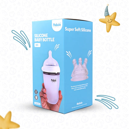 Mubsie™ Silicone Baby Feeding Bottle – BPA-Free, Anti-Colic & Easy to Use -250ml