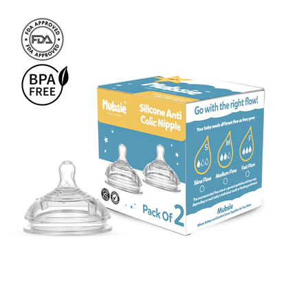 Anti-Colic Breast-Like Nipples (Medium Flow) – Pack of 2