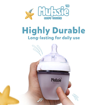Mubsie™ Silicone Baby Feeding Bottle – BPA-Free, Anti-Colic & Easy to Use - 150ml