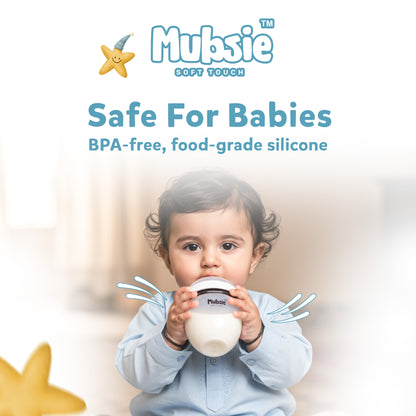 Mubsie™ Silicone Baby Feeding Bottle – BPA-Free, Anti-Colic & Easy to Use - 150ml