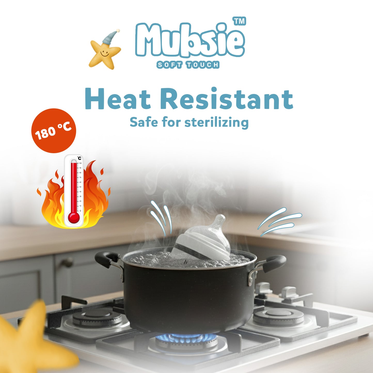 Mubsie™ Silicone Baby Feeding Bottle – BPA-Free, Anti-Colic & Easy to Use - 150ml