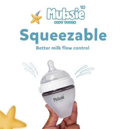 Mubsie™ Silicone Baby Feeding Bottle – BPA-Free, Anti-Colic & Easy to Use - 150ml