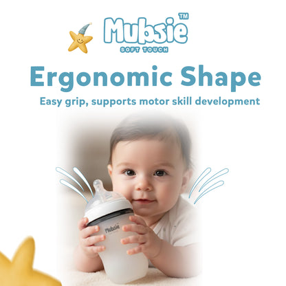 Mubsie™ Silicone Baby Feeding Bottle – BPA-Free, Anti-Colic & Easy to Use -250ml