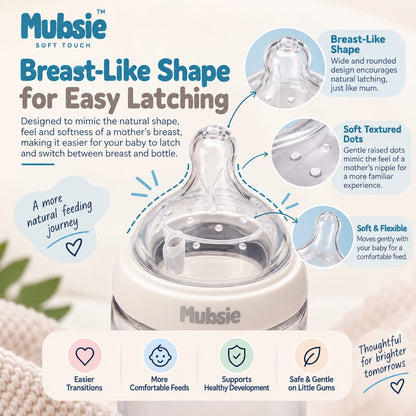 Mubsie Anti-Colic Breast-Like Nipples – Pack of 2