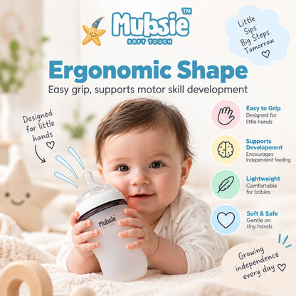Mubsie Grow Silicone Baby Bottle Twin Pack – 250ml (2 Bottles)