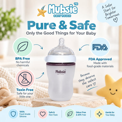 Mubsie Grow Silicone Baby Bottle Twin Pack – 250ml (2 Bottles)