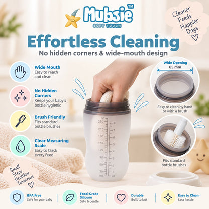 Mubsie Grow Silicone Baby Bottle Twin Pack – 250ml (2 Bottles)