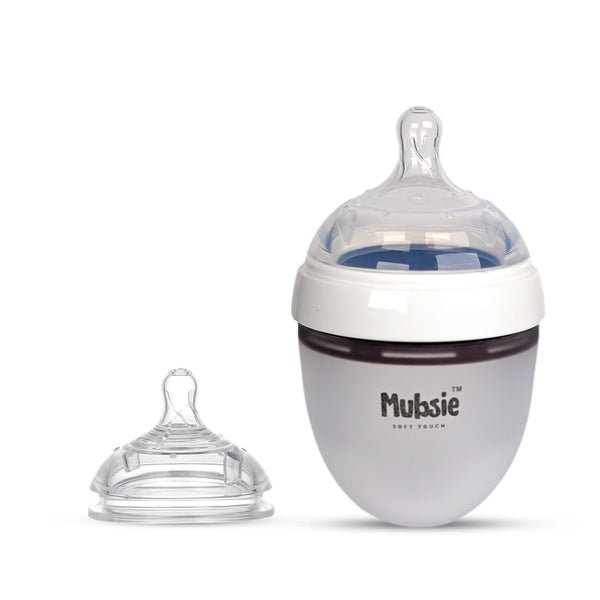 Mubsie Silicone Newborn Baby Bottle – Extra Slow Flow Nipple Set