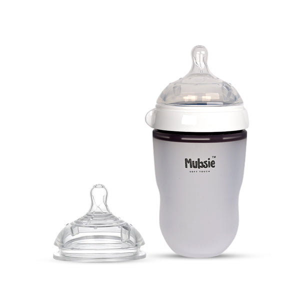 Grow Silicone Baby Bottle (250ml) + Extra Fast Flow Nipple