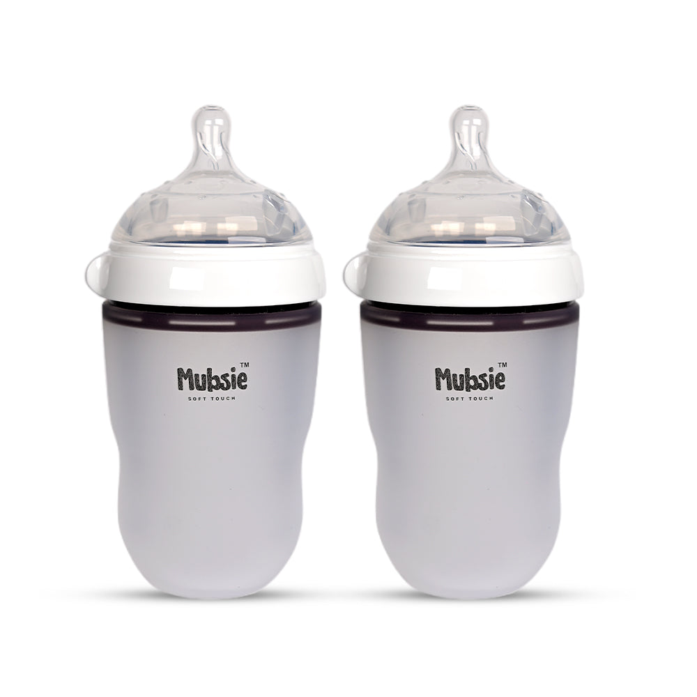 Mubsie Grow Silicone Baby Bottle Twin Pack – 250ml (2 Bottles)
