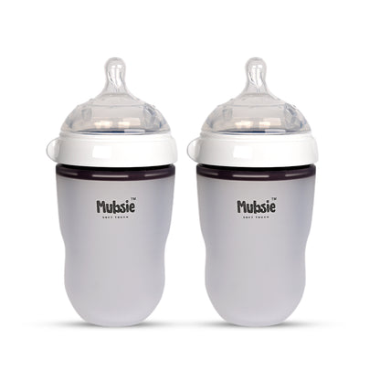 Mubsie Grow Silicone Baby Bottle Twin Pack – 250ml (2 Bottles)