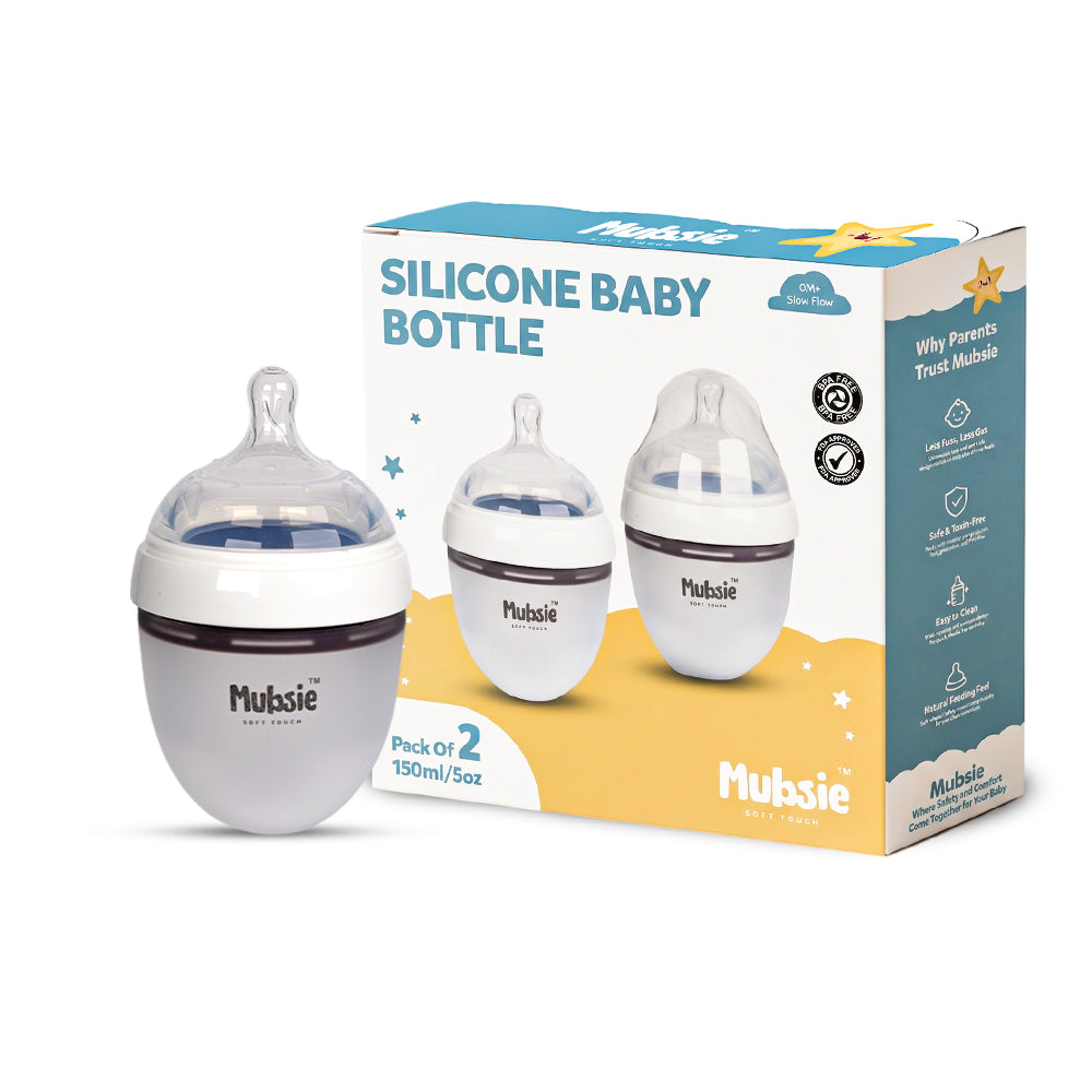 Newborn Silicone Baby Bottle (150ml) – Twin Pack