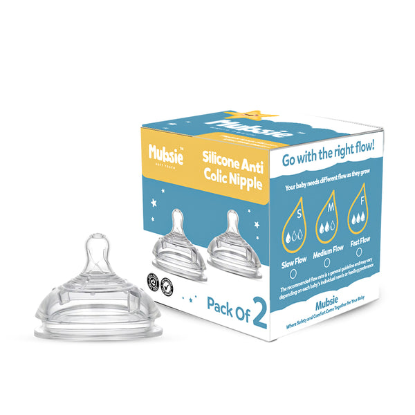 Anti-Colic Breast-Like Nipples (Slow Flow) – Pack of 2