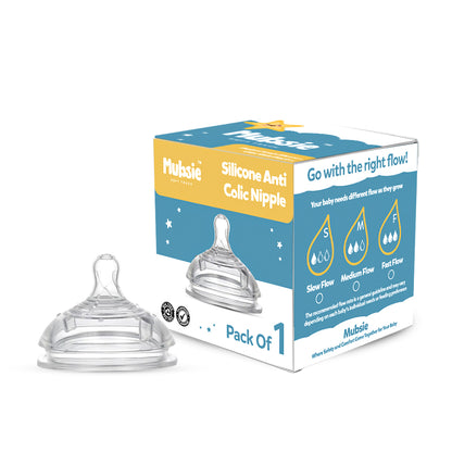 Grow Silicone Baby Bottle (250ml) + Extra Slow Flow Nipple