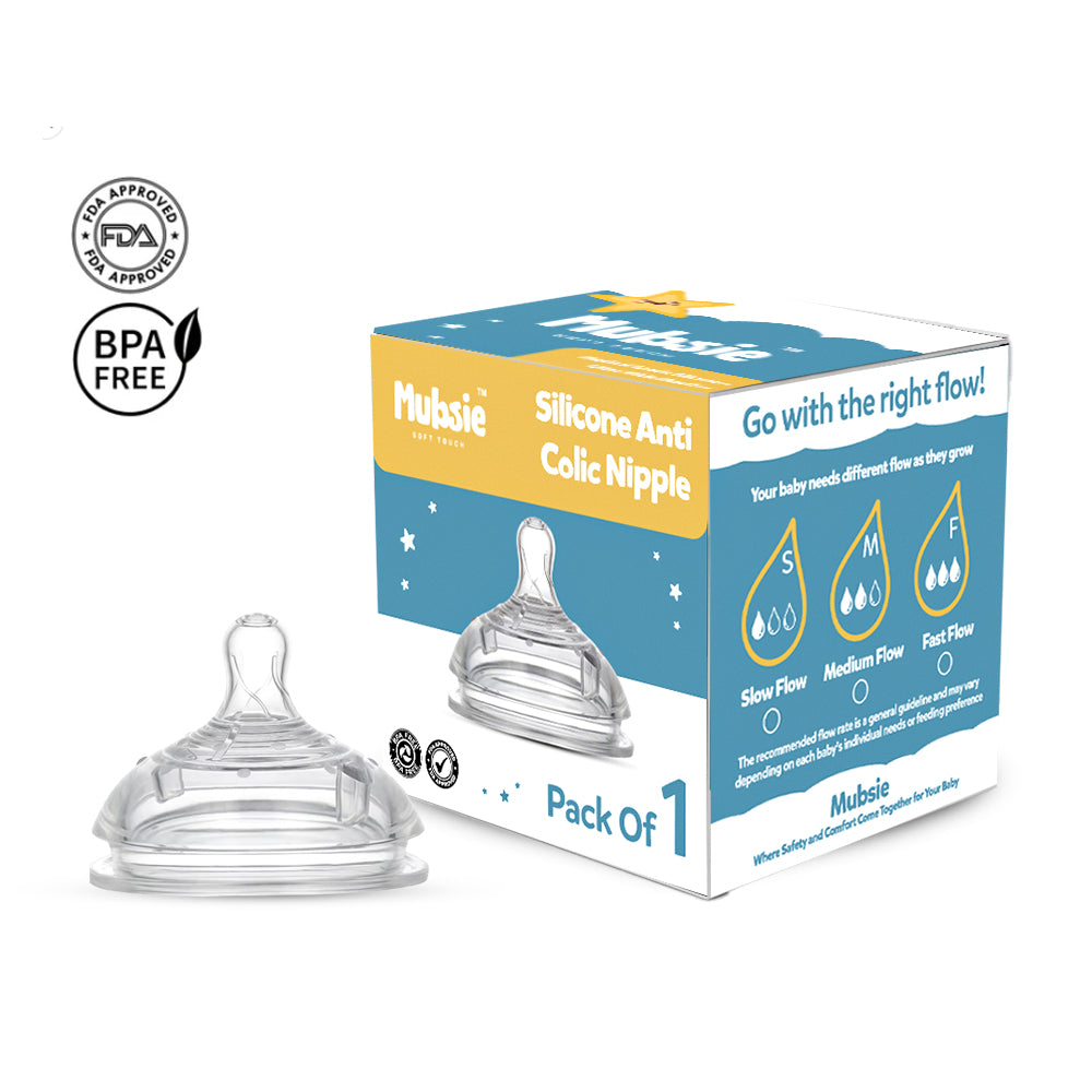 Mubsie Anti-Colic Breast-Like Nipples – Pack of 1