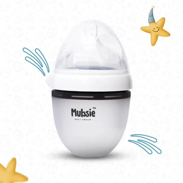 Mubsie™ Silicone Baby Feeding Bottle – BPA-Free, Anti-Colic & Easy to Use - 150ml